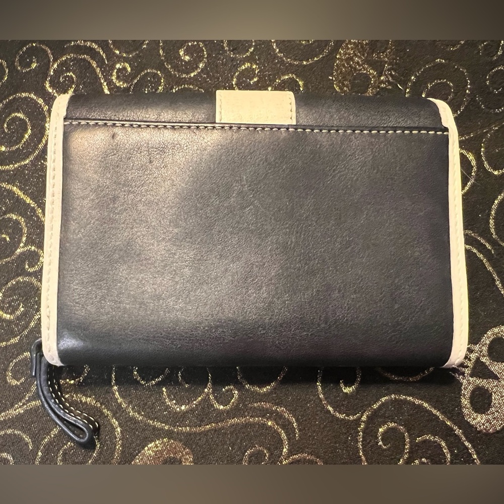 Coach Navy Blue and Cream Leather Wallet & Coin Purse 2 pc Duo - Picture 6 of 16